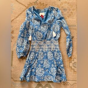 Sail to Sable Blue and White Hydrangea Print Dress